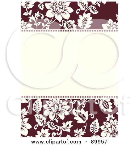 Royalty-Free (RF) Clipart Illustration of a Floral Invitation Border And Frame With Copyspace - Version 1 by BestVector