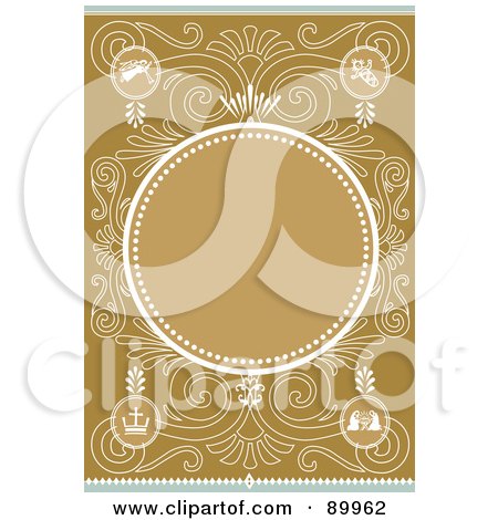 Royalty-Free (RF) Clipart Illustration of a Christmas Invitation Border And Frame With Copyspace - Version 5 by BestVector