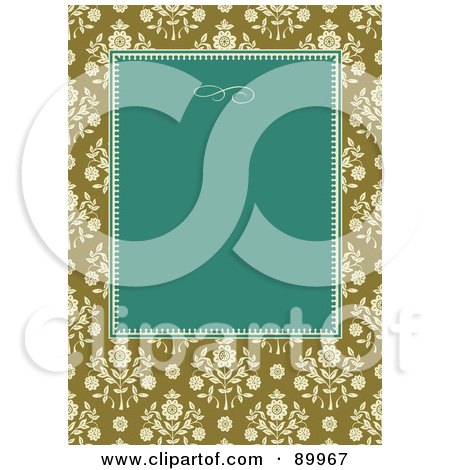 Royalty-Free (RF) Clipart Illustration of a Daisy Patterned Invitation Border And Frame With Copyspace - Version 1 by BestVector