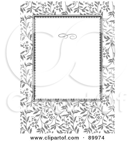 Royalty-Free (RF) Clipart Illustration of a Daisy Patterned Invitation Border And Frame With Copyspace - Version 4 by BestVector