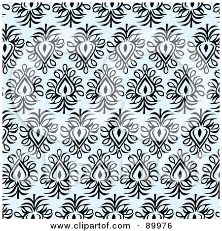 Royalty-Free (RF) Clipart Illustration of a Seamless Floral Pattern Background - Version 3 by BestVector
