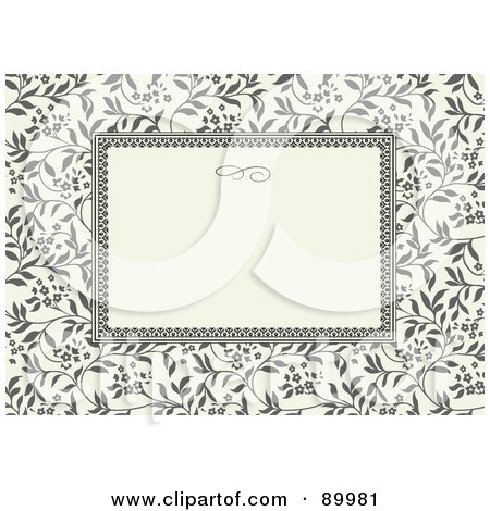 Royalty-Free (RF) Clipart Illustration of a Floral Invitation Border And Frame With Copyspace - Version 10 by BestVector