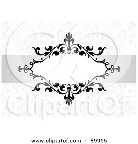 Royalty-Free (RF) Clipart Illustration of a Floral Invitation Border And Frame With Copyspace - Version 26 by BestVector