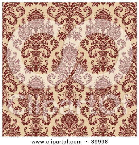 Royalty-Free (RF) Clipart Illustration of a Seamless Floral Pattern Background - Version 26 by BestVector