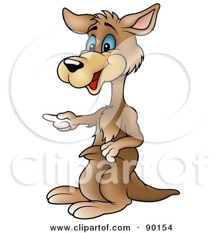 Royalty-Free (RF) Clipart Illustration of a Pointing Kangaroo by dero