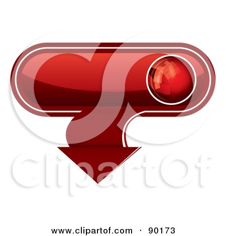 Royalty-Free (RF) Clipart Illustration of a 3d Red Download App Button by MilsiArt