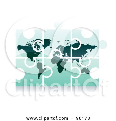 Royalty-Free (RF) Clipart Illustration of a 3d World Puzzle App Icon by MilsiArt
