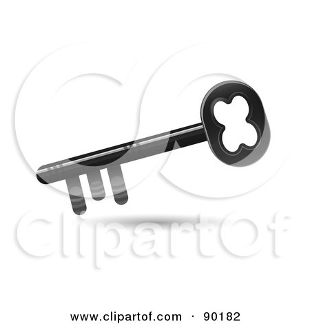 Royalty-Free (RF) Clipart Illustration of a 3d Skeleton Key Login App Icon by MilsiArt