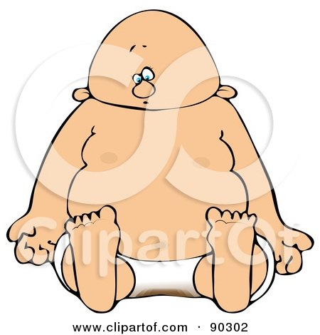 Royalty-Free (RF) Clipart Illustration of a Baby Sitting In A Dirty Diaper by djart