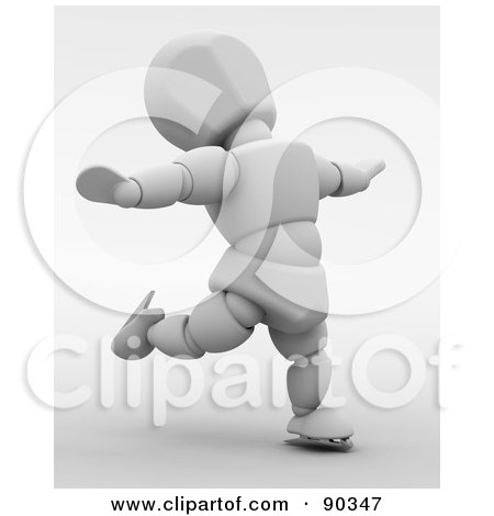 Royalty-Free (RF) Clipart Illustration of a 3d Figure Skating White Character by KJ Pargeter