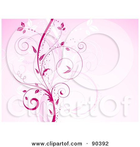 Royalty-Free (RF) Clipart Illustration of a Background Of Pink And Leafy Vines On Pink by KJ Pargeter