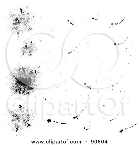 Royalty-Free (RF) Clipart Illustration of a Digital Collage Of Black Ink Splatter And Spray Designs by elaineitalia