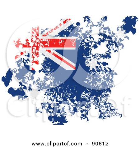 Royalty-Free (RF) Clipart Illustration of a Grungy Distressed Australian Flag by elaineitalia