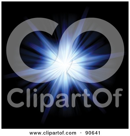 Royalty-Free (RF) Clipart Illustration of a Solar Burst Flare On Black - 1 by Arena Creative