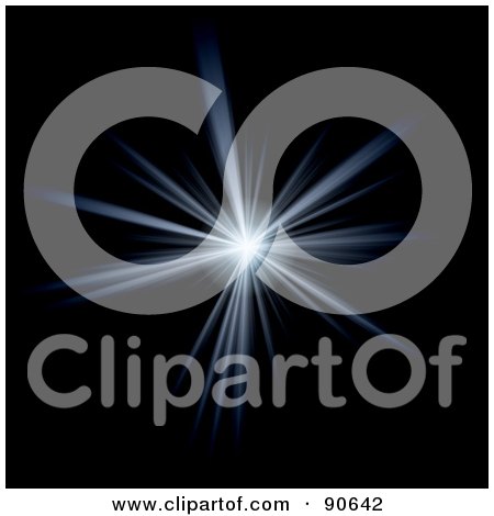 Royalty-Free (RF) Clipart Illustration of a Solar Burst Flare On Black - 2 by Arena Creative