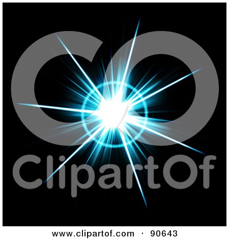 Royalty-Free (RF) Clipart Illustration of a Solar Burst Flare On Black - 3 by Arena Creative