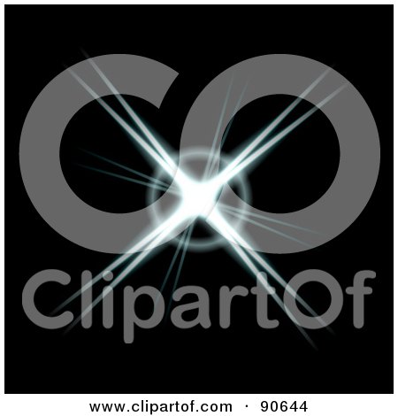 Royalty-Free (RF) Clipart Illustration of a Solar Burst Flare On Black - 4 by Arena Creative