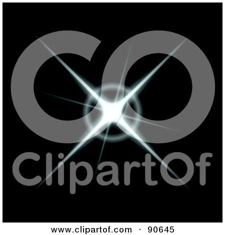 Royalty-Free (RF) Clipart Illustration of a Solar Burst Flare On Black - 5 by Arena Creative
