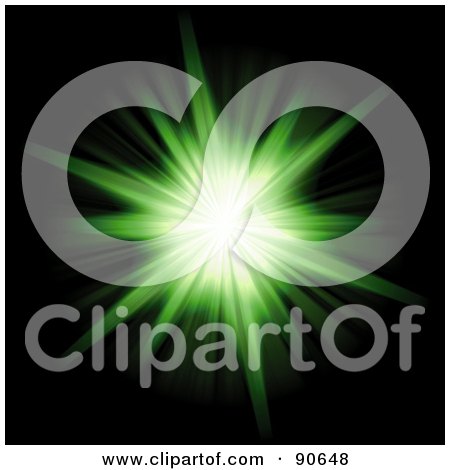 Royalty-Free (RF) Clipart Illustration of a Solar Burst Flare On Black - 8 by Arena Creative