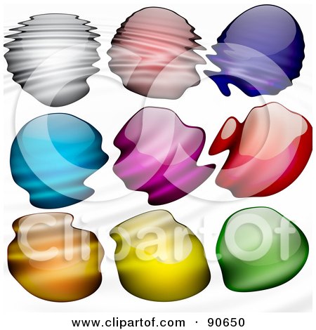Royalty-Free (RF) Clipart Illustration of a Digital Collage Of Ripples Over Paint Drops by Arena Creative