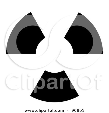 Royalty-Free (RF) Clipart Illustration of a Black Nuclear Symbol On White by Arena Creative