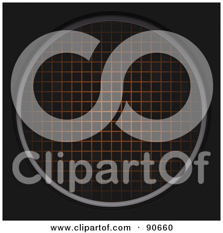 Royalty-Free (RF) Clipart Illustration of a Round Orange Grid On Black by Arena Creative