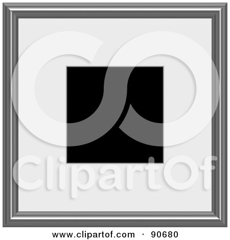 Royalty-Free (RF) Clipart Illustration of a White Matt Around Black Space In A Silver Frame by Arena Creative