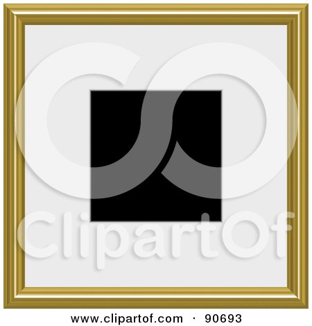 Royalty-Free (RF) Clipart Illustration of a White Matt Around Black Space In A Gold Frame by Arena Creative