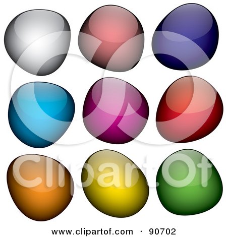 Royalty-Free (RF) Clipart Illustration of a Digital Collage Of Shiny Colorful Jelly Blobs by Arena Creative