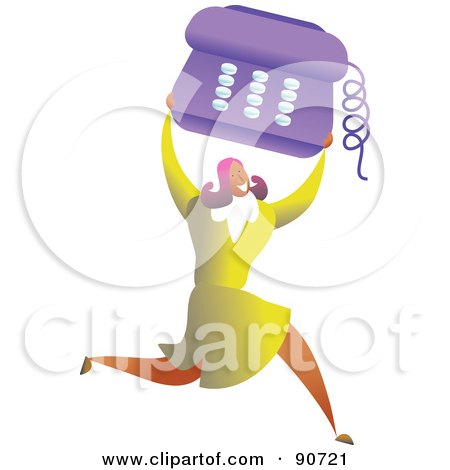 Royalty-Free (RF) Clipart Illustration of a Successful Businesswoman Carrying A Phone by Prawny