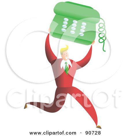 Royalty-Free (RF) Clipart Illustration of a Successful Businessman Carrying A Phone by Prawny