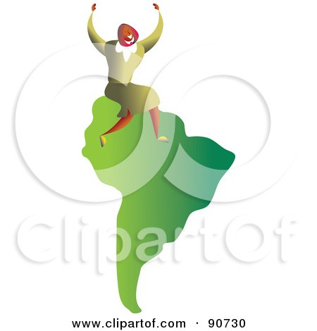 Royalty-Free (RF) Clipart Illustration of a Successful Businesswoman Sitting On South America by Prawny
