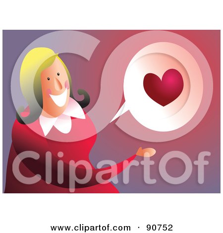 Royalty-Free (RF) Clipart Illustration of a Businesswoman With A Heart Balloon by Prawny