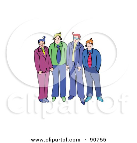 Royalty-Free (RF) Clipart Illustration of a Male Business Team by Prawny