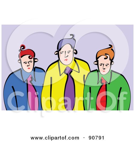 Royalty-Free (RF) Clipart Illustration of a Male Business Team Of Thre Men by Prawny