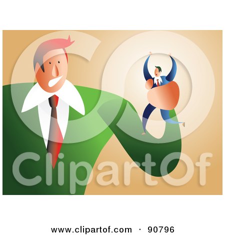 Royalty-Free (RF) Clipart Illustration of a Mean Giant Boss Squeezing An Employee In His Hand by Prawny