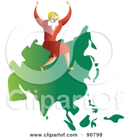 Royalty-Free (RF) Clipart Illustration of a Successful Businesswoman Sitting On Asia by Prawny