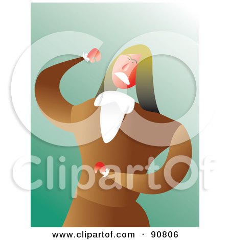 Royalty-Free (RF) Clipart Illustration of a Mad Caucasian Businesswoman Clenching Her Fist by Prawny