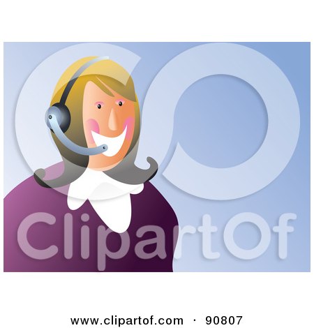 Royalty-Free (RF) Clipart Illustration of a Customer Service Business Woman Wearing A Headset by Prawny