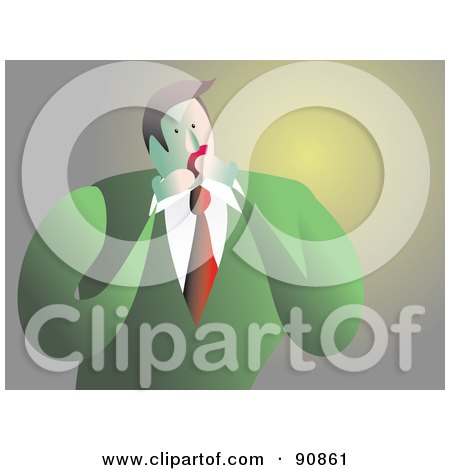Royalty-Free (RF) Clipart Illustration of a Shocked Businessman Covering His Mouth by Prawny
