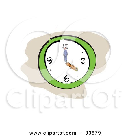 Royalty-Free (RF) Clipart Illustration of a Wall Clock With Business People Hands by Prawny
