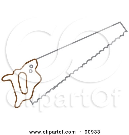 Royalty-Free (RF) Clipart Illustration of a Brown Hand Saw by Rosie Piter