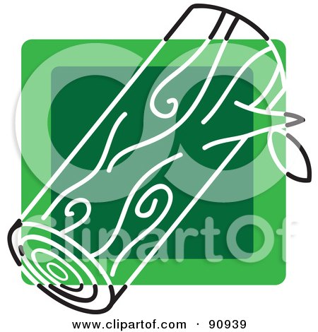 Royalty-Free (RF) Clipart Illustration of a Green Log App Icon by Rosie Piter