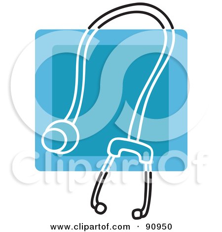 Royalty-Free (RF) Clipart Illustration of a Blue Stethoscope App Icon by Rosie Piter