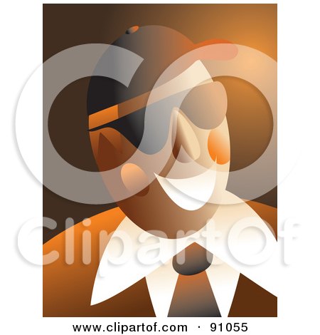 Royalty-Free (RF) Clipart Illustration of an Orange Businessman Wearing Shades And Smiling by Prawny