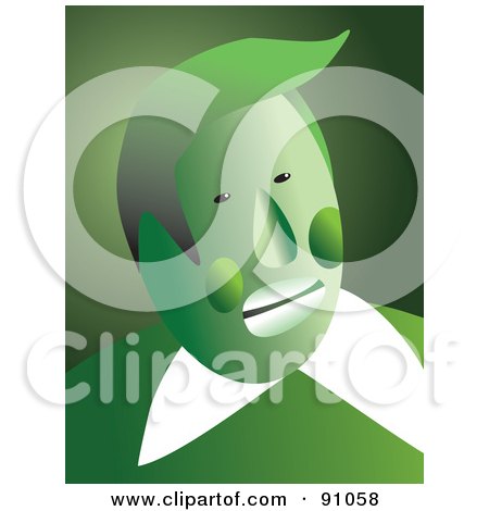 Royalty-Free (RF) Clipart Illustration of a Businessman Green With Envy by Prawny