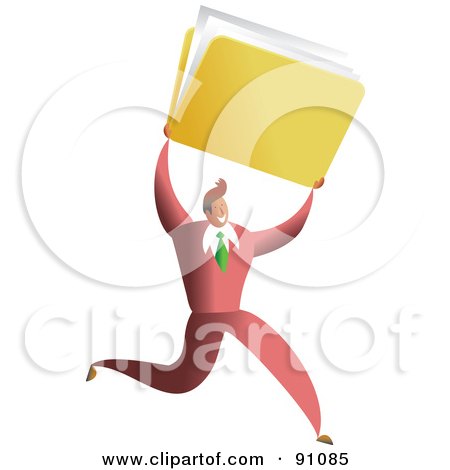 Royalty-Free (RF) Clipart Illustration of a Successful Businessman Carrying A Folder by Prawny