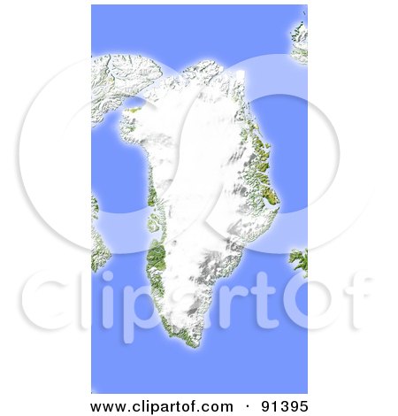 Royalty-Free (RF) Clipart Illustration of a Shaded Relief Map Of Greenland by Michael Schmeling