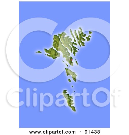 Royalty-Free (RF) Clipart Illustration of a Shaded Relief Map Of Faroe Islands by Michael Schmeling