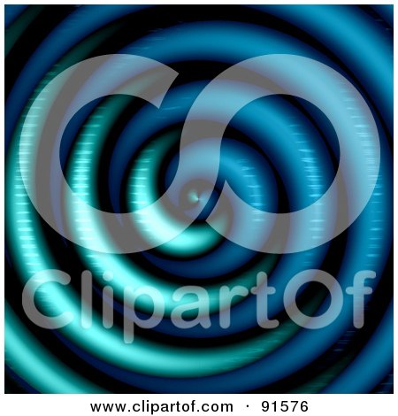 Royalty-Free (RF) Clipart Illustration of a Blue Swirl Vortex Background by Arena Creative